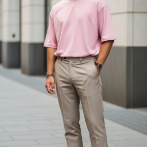 EleMen’s Premium Slim Fit White Shirt & Casual Trouser Set