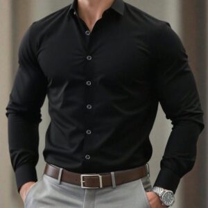 EleMen’s Premium Slim Fit White Shirt & Casual Trouser Set